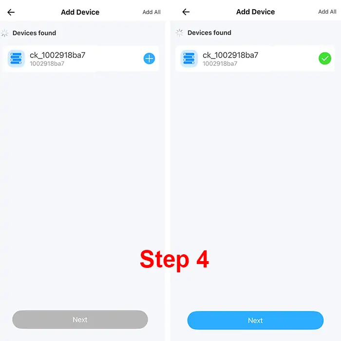 QIACHIP KR0548-4CH Pairing with Ewelink APP Figure2.webp