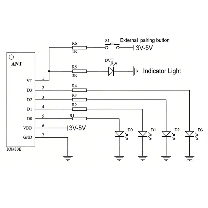 QIACHIP RX480E VT pin wiring diagram